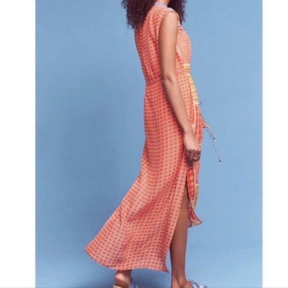 Anthropologie Tanvi Kedia patterned chiffon maxi dress 408 - Picture 3 of 12
